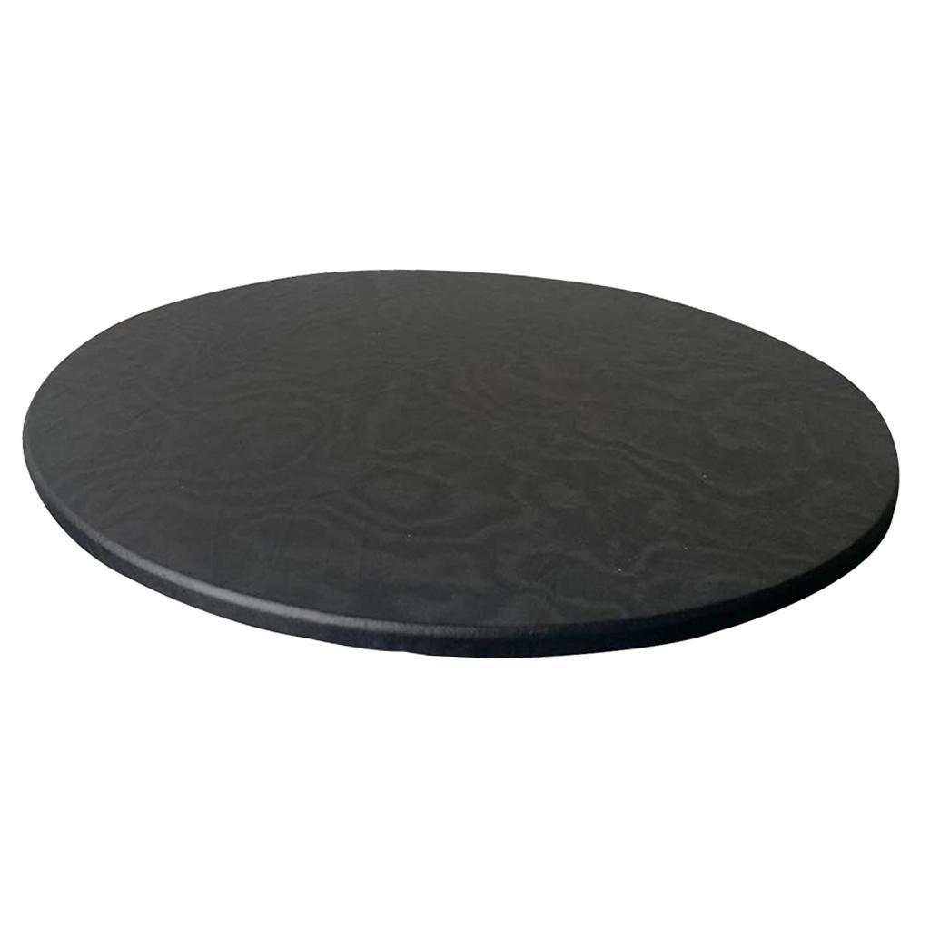 2X Elastic Edged Table Cover Round Fitted Tablecover Outdoor Indoor Black