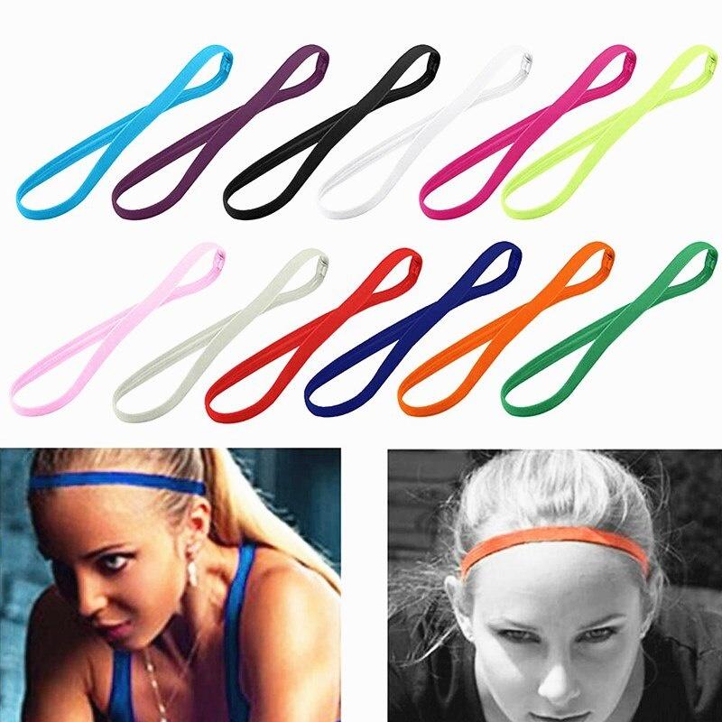1PC Fashion New Candy Color Sports Headband Women Men Yoga Hair Bands Girls Sport Anti-slip Elastic Rubber Hairband Accessories