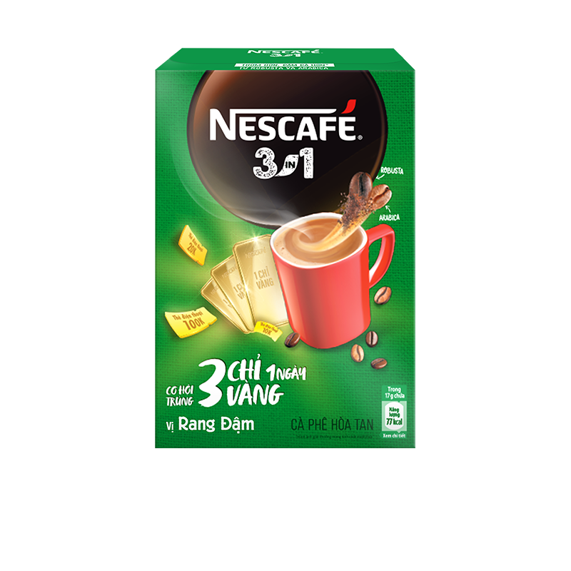 [CƠ HỘI TRÚNG 03 CHỈ VÀNG MỖI NGÀY] NESCAFÉ 3IN1 Công thức cải tiến - VỊ RANG ĐẬM Hộp 20 gói