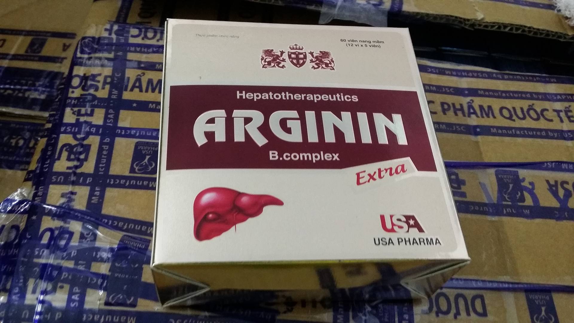 Viên Uống Bổ Gan Arginin Extra - Giải Độc Gian - Bảo Vệ Tế Bào Gan - Cà Gai Leo - Diệp Hạ Châu - Hộp 60 Viên