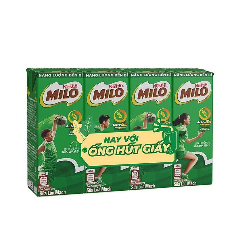 Lốc 4 Hộp Thức Uống Lúa Mạch Uống Liền Nestle Milo 180mlHộp – 8934804025766