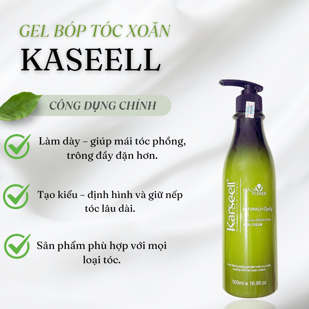 [+Tặng mũ trùm] GEL TẠO KIỂU TÓC XOĂN KARSEELL MACA STYLING 500ML