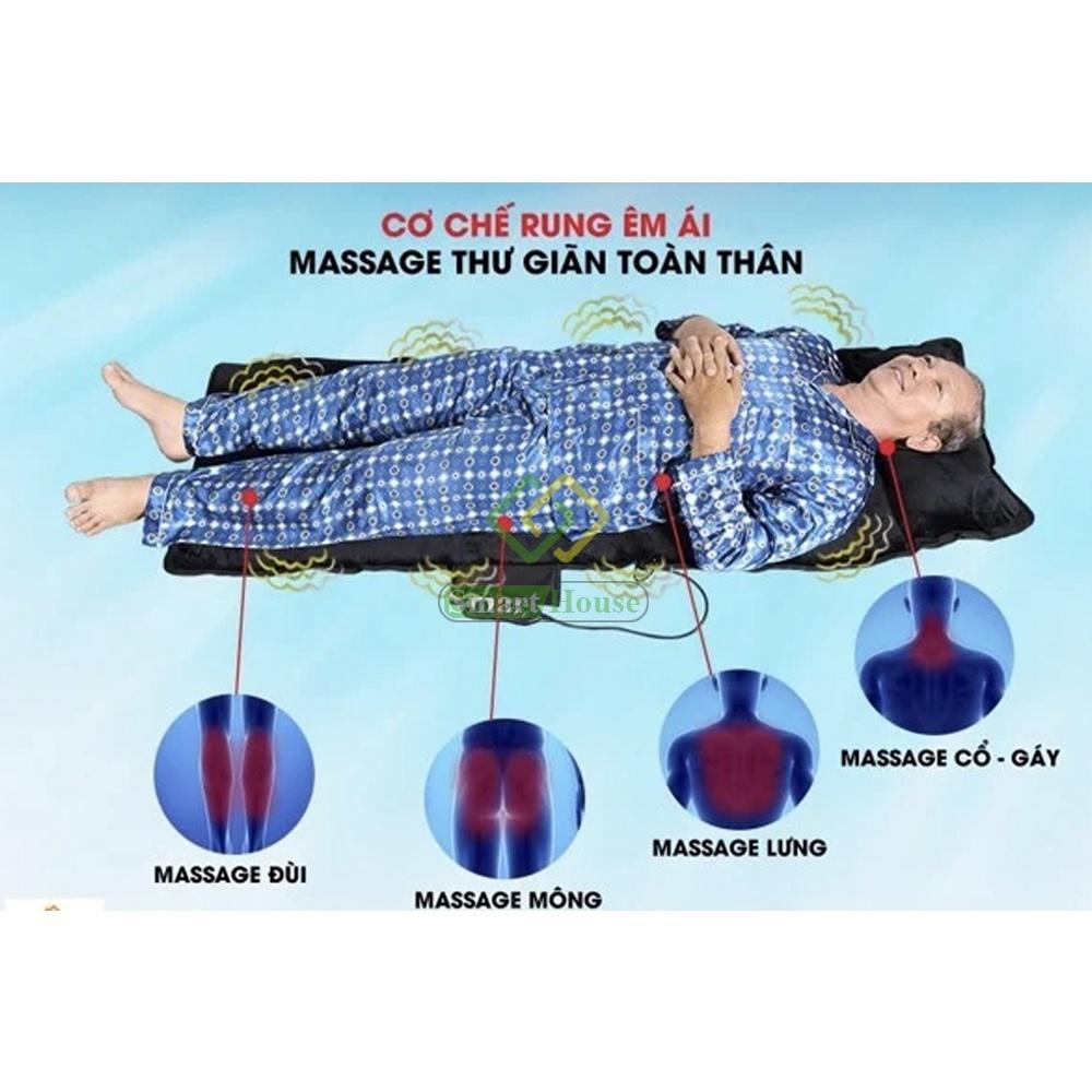 Nệm Massage Toàn Thân Bella MK93, Massage Nhiệt Hồng Ngoại, Làm Ấm Nhẹ Nhàng, Masssage Toàn Thân - Hàng Chính Hãng