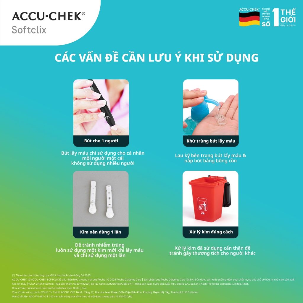 Hộp 200 Kim Chích Máu ACCU-CHEK SoftClix Dùng Cho Máy ACCU-CHEK Active &amp; Instant