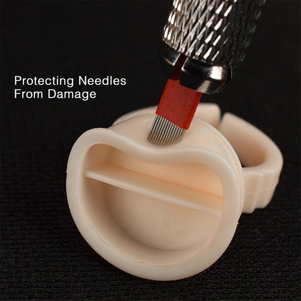 100PCS Silicone Pigment Rings Tattoo Ink Cups Makeup Ring Glue Holder Soft L