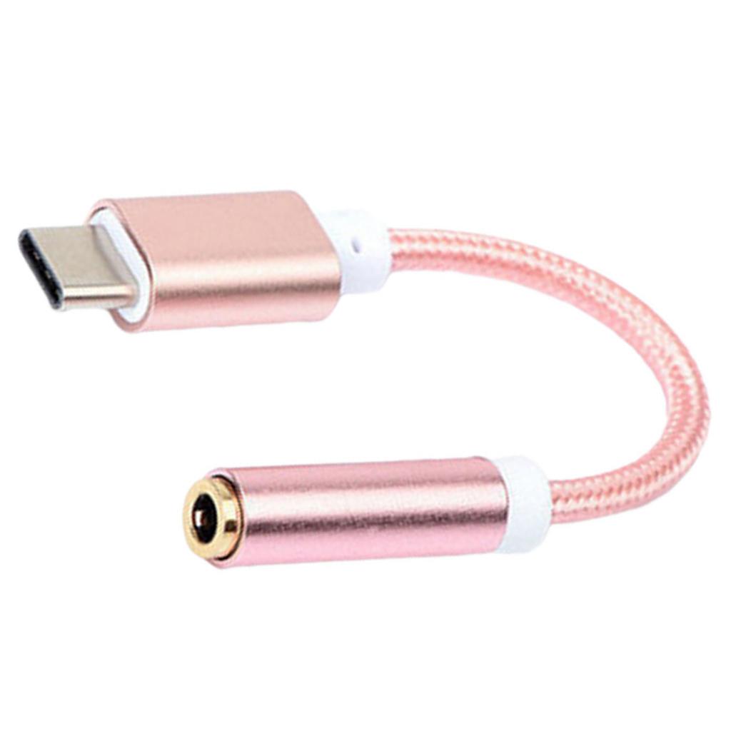 Short USB-C Type C to 3.5 mm Headphone Female Jack Adapter Earphone Audio Cable Cord