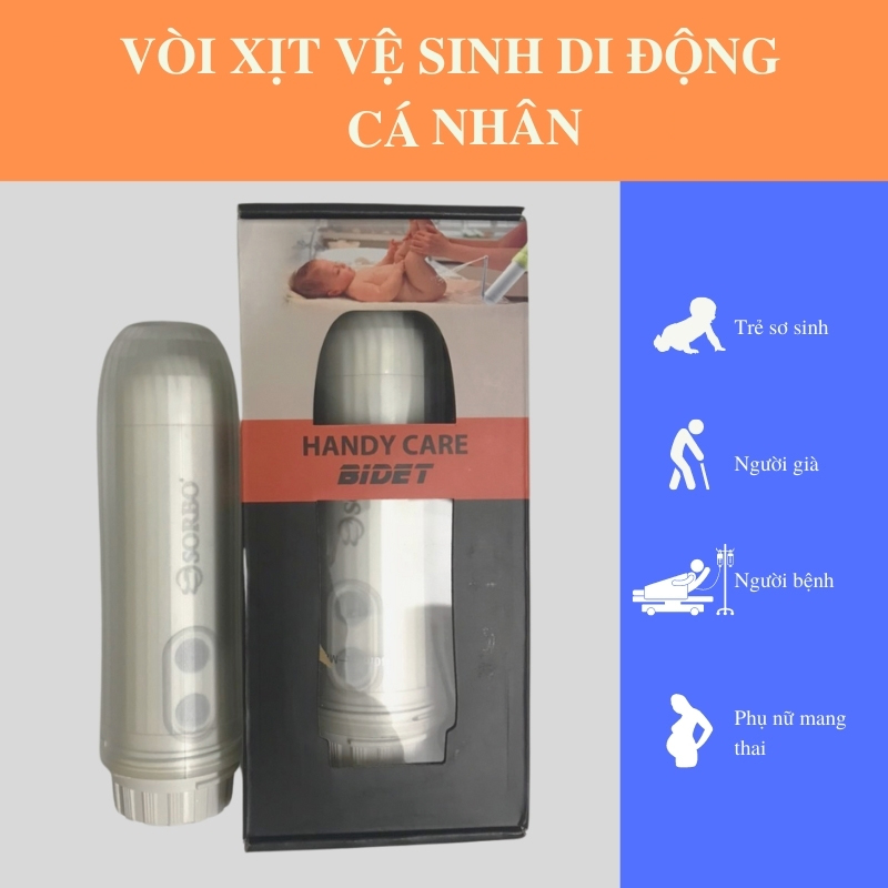 Vòi Xịt Vệ Sinh Cầm Tay Di Động Mini KHi Đi Du Lịch Cho Trẻ Em