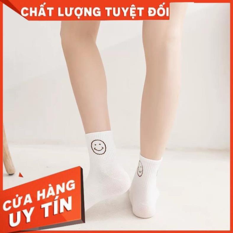 Tất nữ cổ cao cotton thiết kế mặt cười phong cách hàn quốc tcc1
