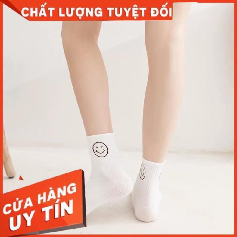 Tất nữ cổ cao cotton thiết kế mặt cười phong cách hàn quốc tcc1