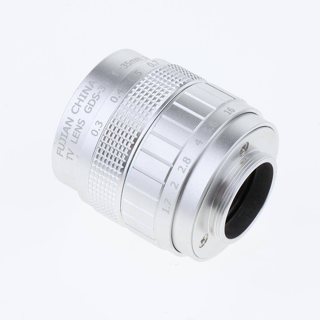 35mm f/1.7 C Mount TV Lens for Mirrorless Camera, Manual Focusing Fixed