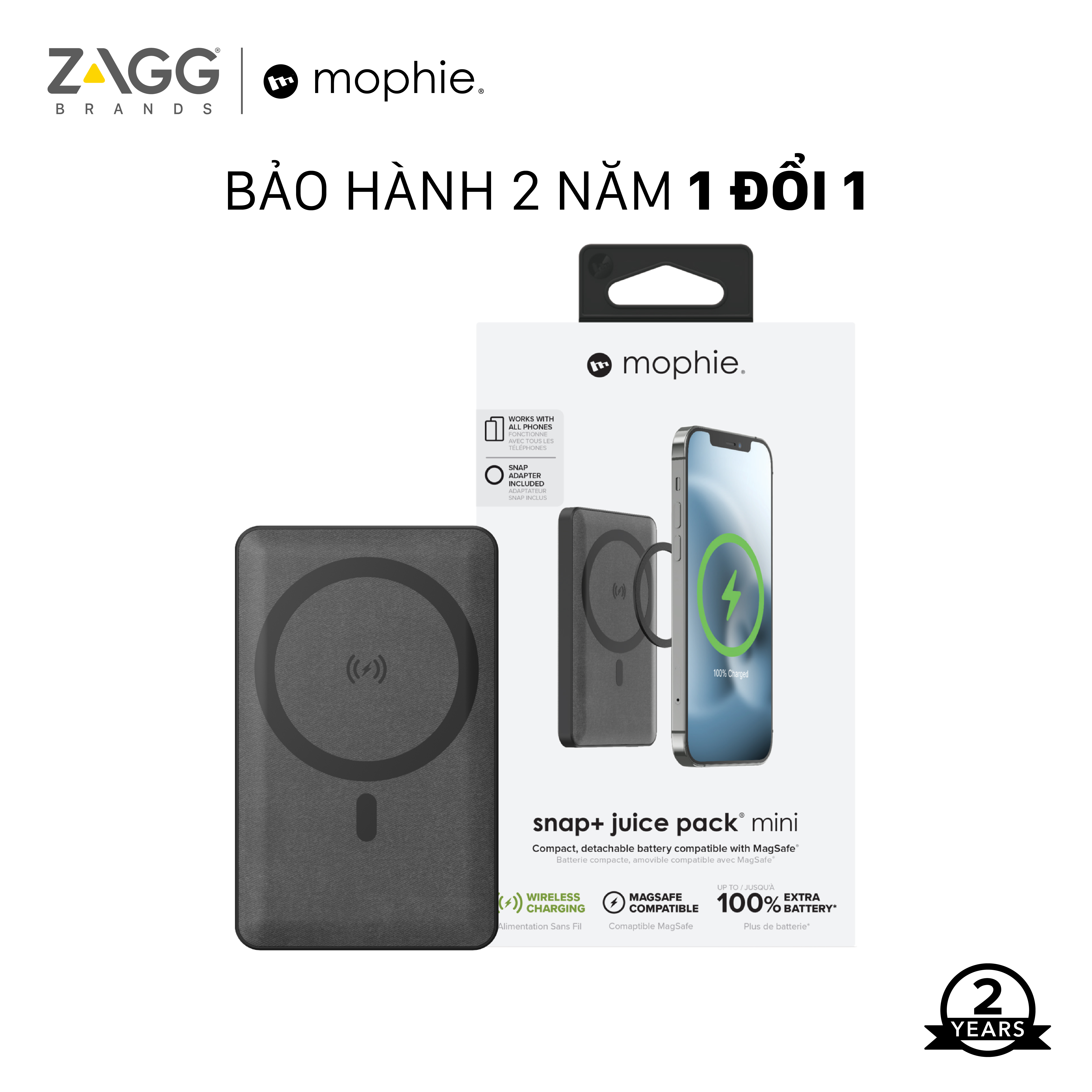 Sạc dự phòng Mophie Snap+ 5,000mAh - Hàng chính hãng