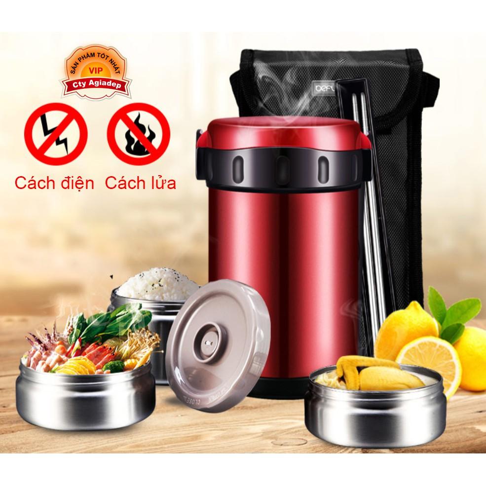 Hộp cơm giữ nhiệt cao cấp Befly Chân không 3 Lớp 2-24h - 2 Lít