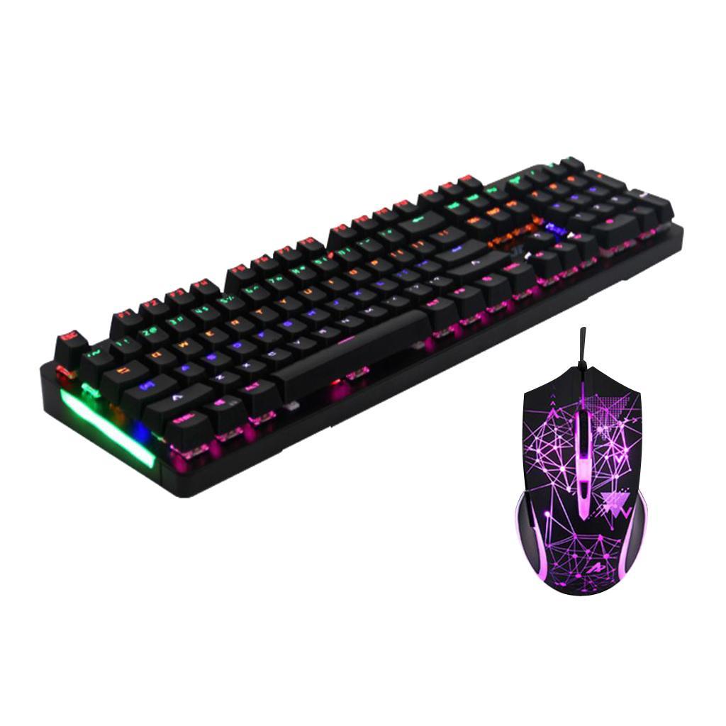 Gaming Keyboard and Mouse Combo Wired Lights Keypad Adjustable DPI Mice