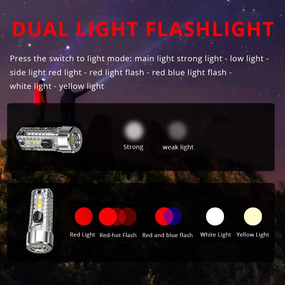Mini Multi-function High Brightness Keychain Flashlight Outdoor and Home-use Multi-modes Portable Flashlight Light-weight Keychain Light
