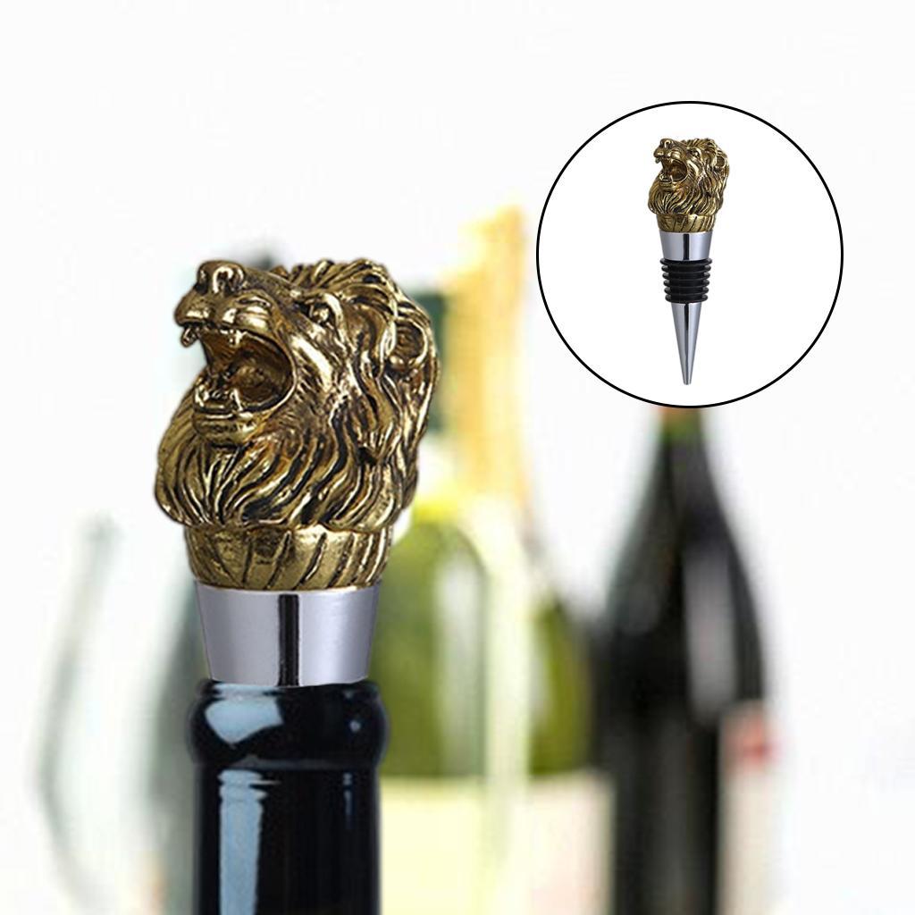 2 Pieces Animal Wine Bottle Stopper Decor for Bar Beverage Champagne Bottle