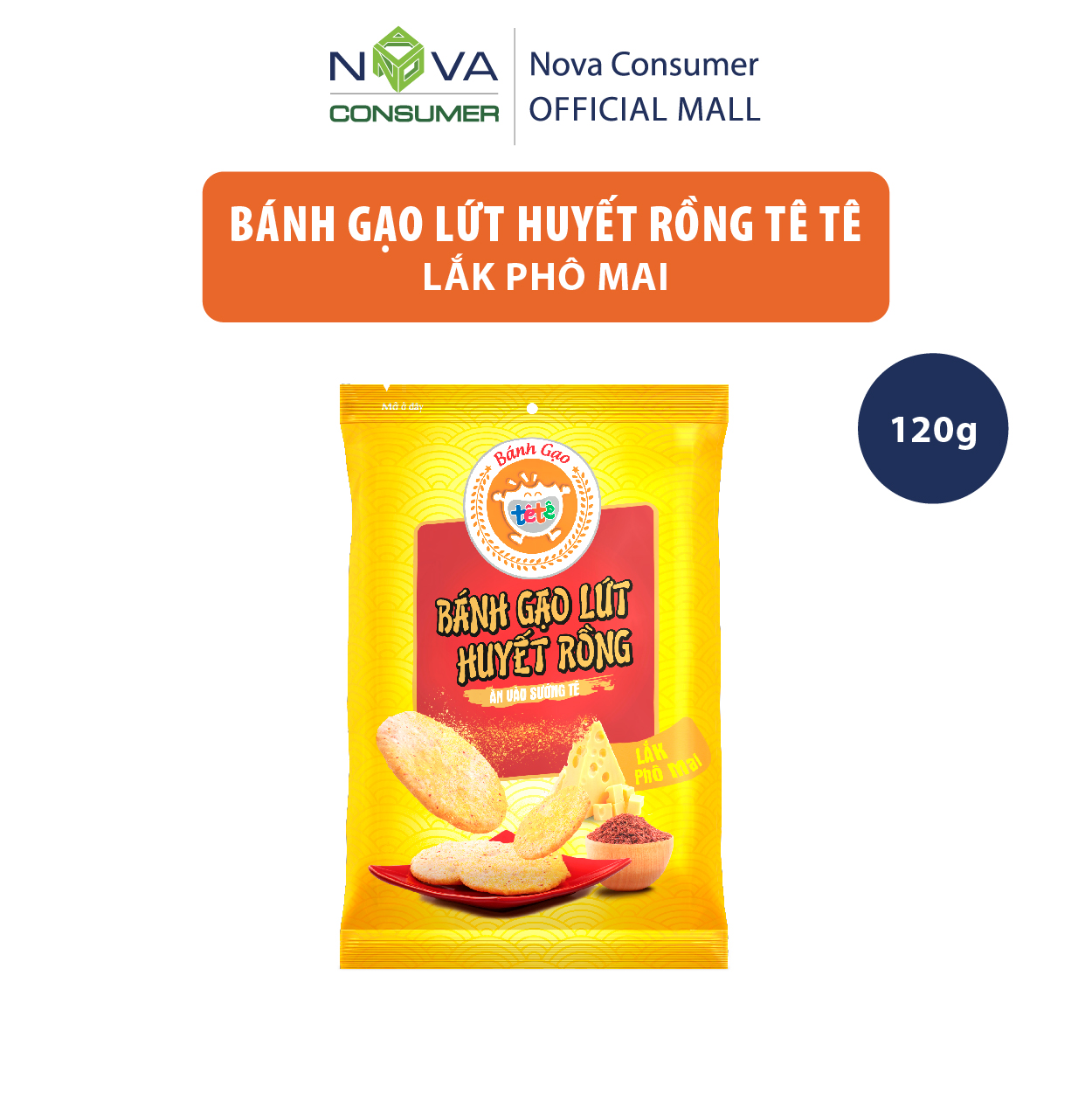 Bánh Gạo Lứt Huyết Rồng Tê Tê Lắk Phô Mai 120g