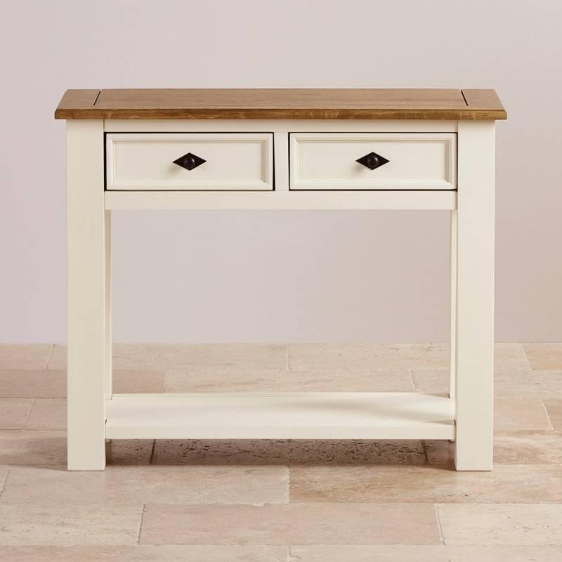 Bàn Console 2 Ngăn Kéo Shutter Gỗ Sồi Ibie LTO2SHUO - Trắng