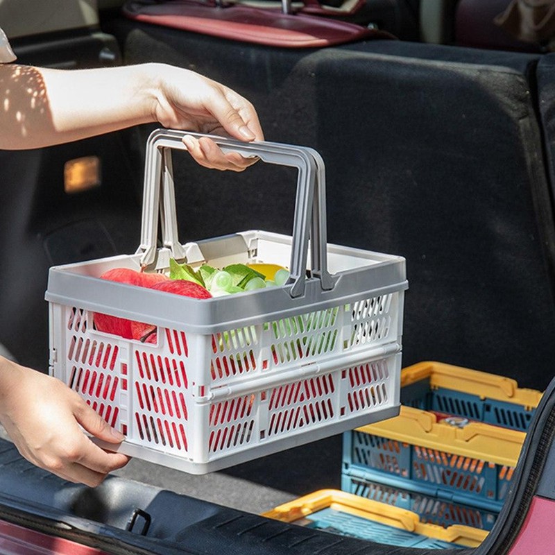 Giỏ nhựa đựng đồ mua sắm gấp gọn chắc chắn và cứng cáp , tăng độ bền khi sử dụng, hạn chế bể vỡ HT608 - Giao Ngẫu Nhiên