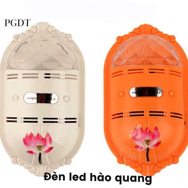 Đèn led hào quang đặt phía sau tượng phật, có nhạc