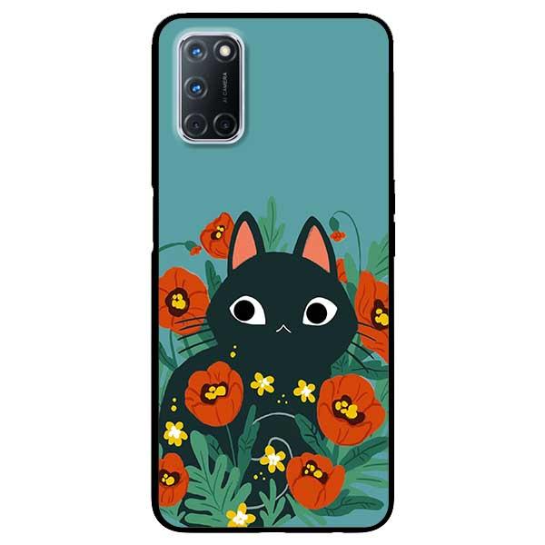 Ốp lưng dành cho Oppo A52 - Oppo A72 - Oppo A92 - Mèo Đen Hoa Đỏ