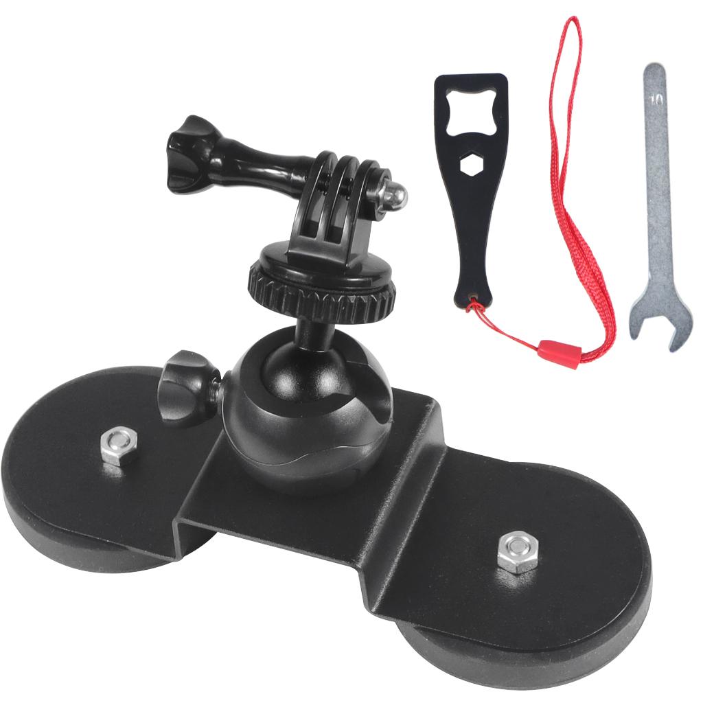 Cúp hút xe cho GoPro 10 9 Insta 360 Camera hành động Bộ chuyển đổi giá ba chân giá 360 Ball Head