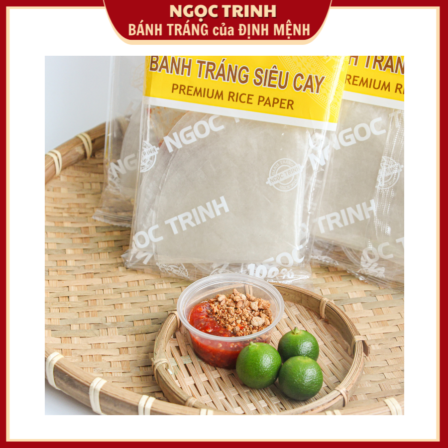 (5 Túi) Bánh tráng siêu cay loại bánh tráng phơi sương cao cấp - Thương hiệu đẳng cấp hàng đầu bánh tráng Ngọc Trinh