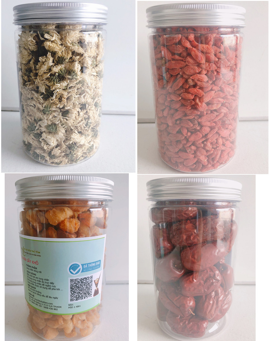 Combo Táo đỏ - Kỷ tử - Long nhãn - Hoa cúc - Mỗi hủ 200gr