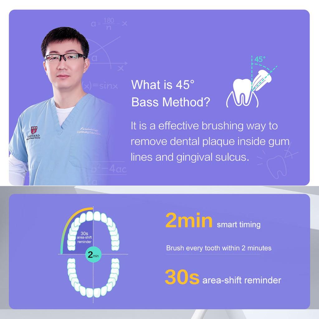 Bàn Chải Đánh Răng Điện Xiaomi Youpin DR.BEI Y1 Chống Thấm Nước IPX7 Có 3 Chế Độ Rung Tần Số Cao Làm Sạch Răng