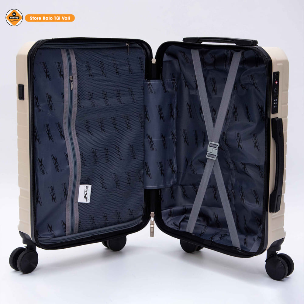 Vali Du Lịch Cao Cấp Khóa TSA &amp; Cổng USB Xbags White Titan Pro Nhựa ABS Chống Va Đập – Sang Trọng Đẳng Cấp Tiện Dụng XB 6105!