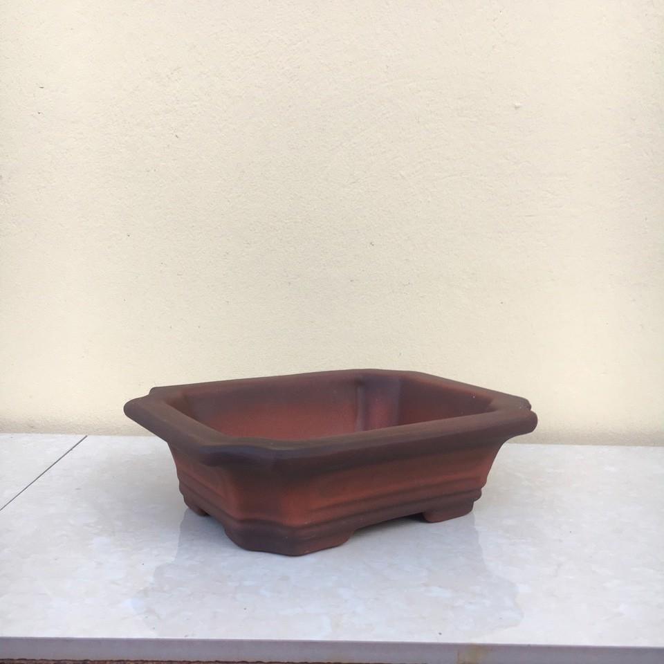 Chậu bonsai Chữ nhật mini đất nung gốm Bát tràng 1 size BM-70