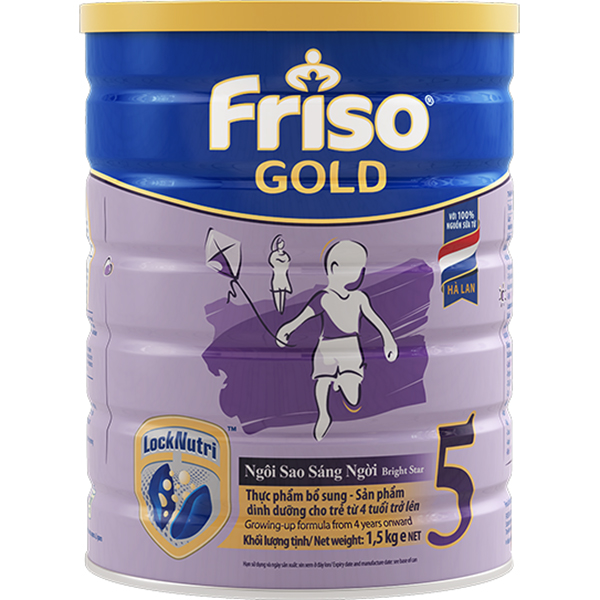 Sữa Bột Friso Gold 5 Cho Trẻ trên 4 tuổi 1.5kg + Tặng Balo cún con xinh xắn