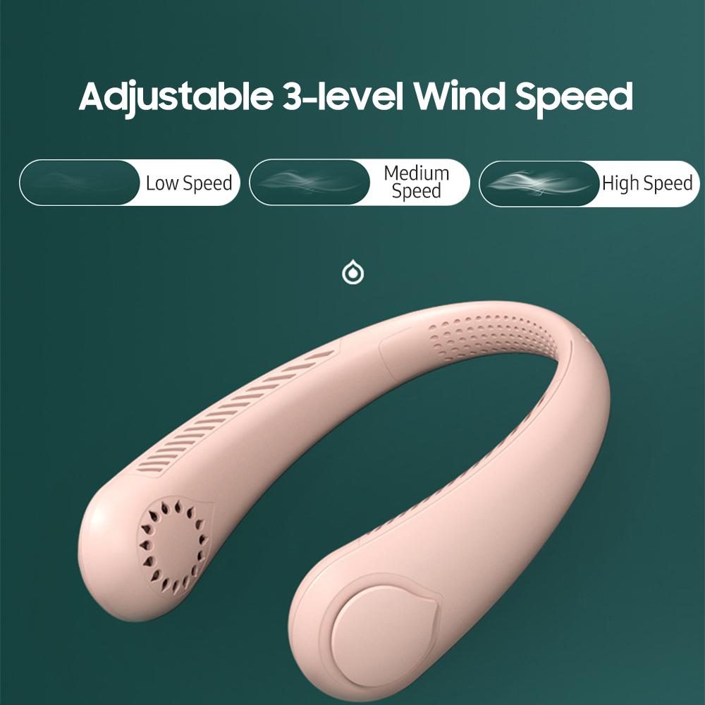 Quạt Kẹp Cổ Di Động Không Cánh 3 Tốc Độ 1800Mah