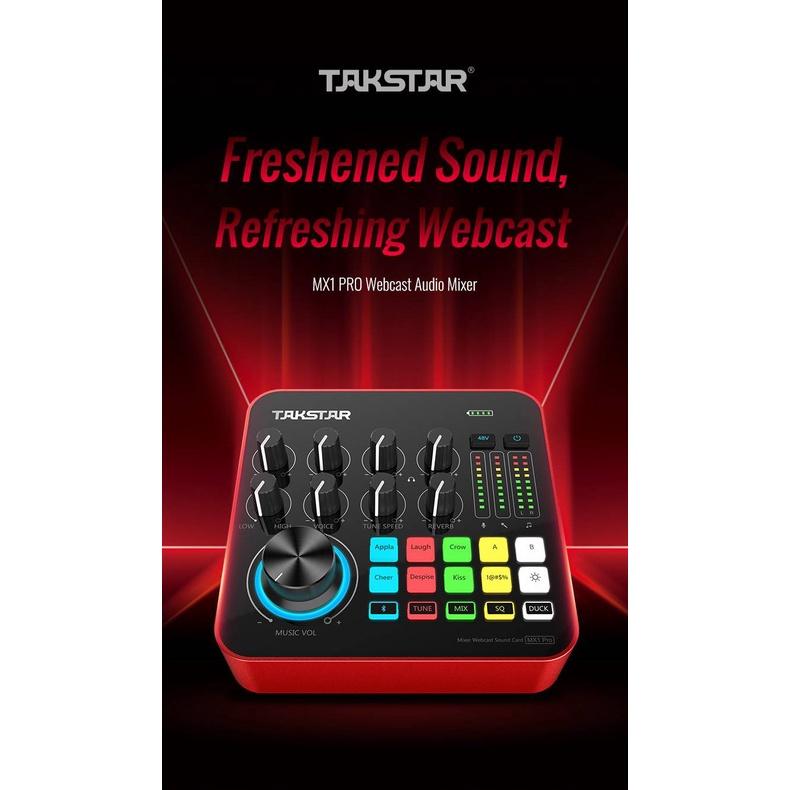 Sound Card Takstar MX1 PRO FREESHIP Sound Card Chuyên Livestream , Thu Âm , Âm Thanh Chuyên Nghiệp , Dễ Sử Dụng