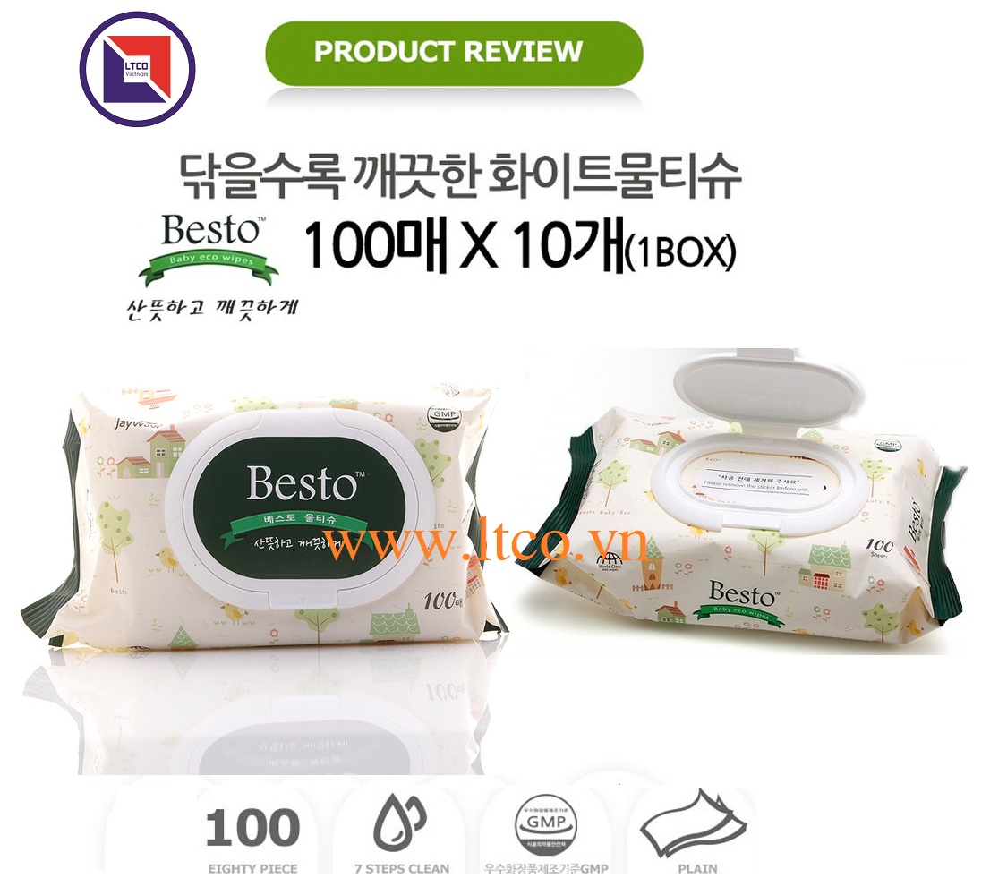 Combo Khăn giấy ướt không mùi Besto Baby 100 tờ nhập khẩu Hàn Quốc + Miếng dán hạ sốt nhanh chóng Kokubo nội địa Nhật Bản