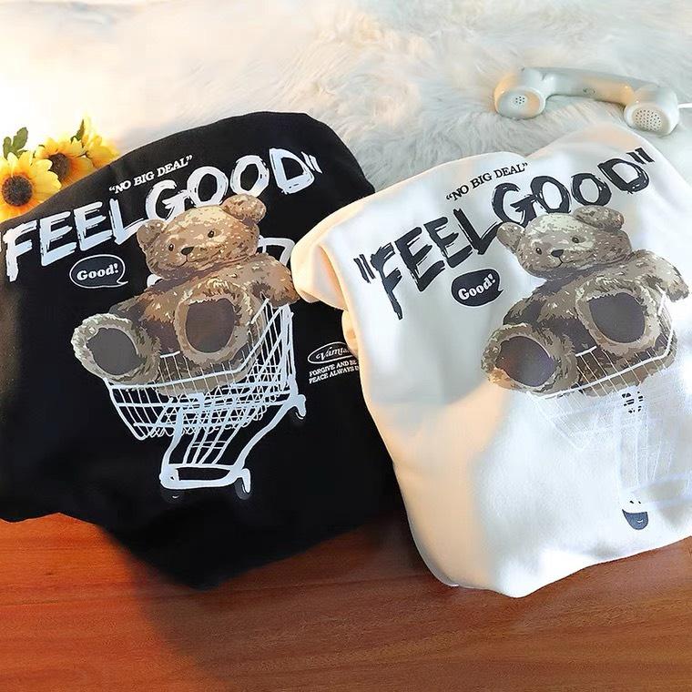 Free Ship - Áo Khoác Nỉ Hoodie Gấu Unisex Form Rộng KNN50 - KNN50 - Xanh đậu