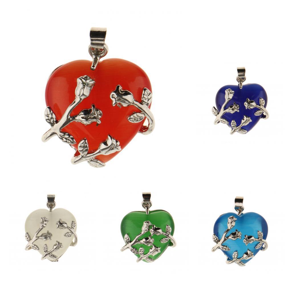 Flower Wrapped Heart Natural Crystal Pendant for Necklace Pendant