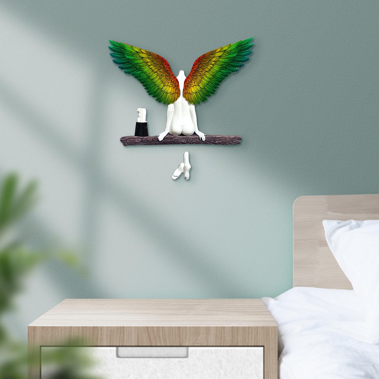 Resin Angel Wings Statues Art Wall Decor DIY Figurines Coffee Decor