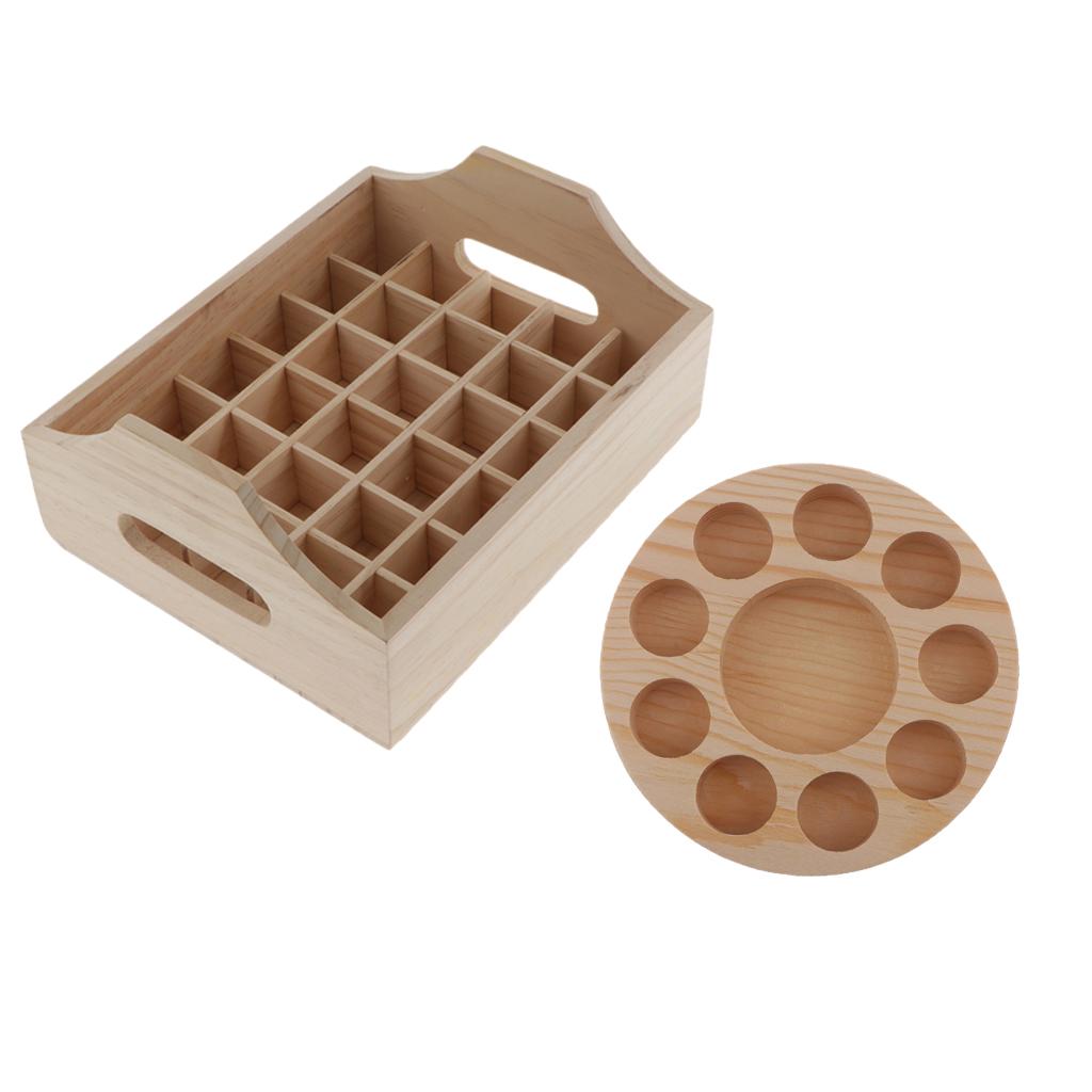 2x New Solid Wood Essential Oil Storage Rack Holder Display Shelf Show