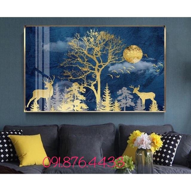 Tranh CANVAS Nai và cây kích thước 70*90