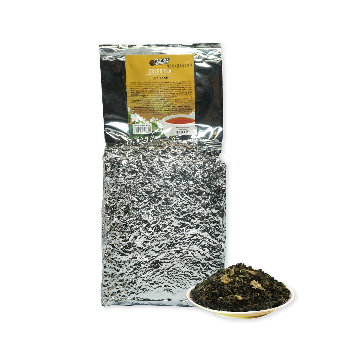 Trà Xanh Hoa Nhài Cao Cấp Krub.O - Gói 500gr