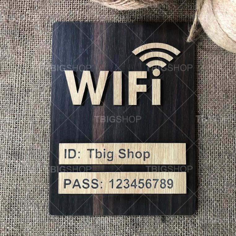 Bảng ghi wifi password bằng gỗ cắt laser loại dán tường