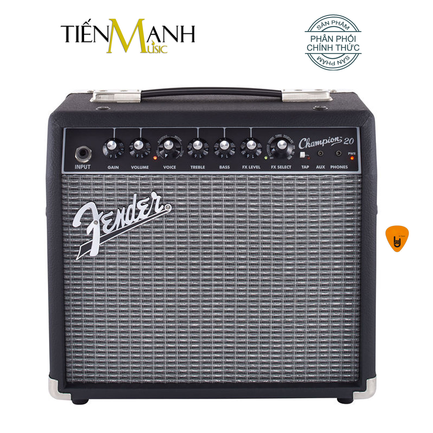 Amply Guitar Điện Fender Champion 20 (20W) Ampli Đàn Electric 230V Combo Amplifier Hàng Chính Hãng - Kèm Móng Gẩy DreamMaker