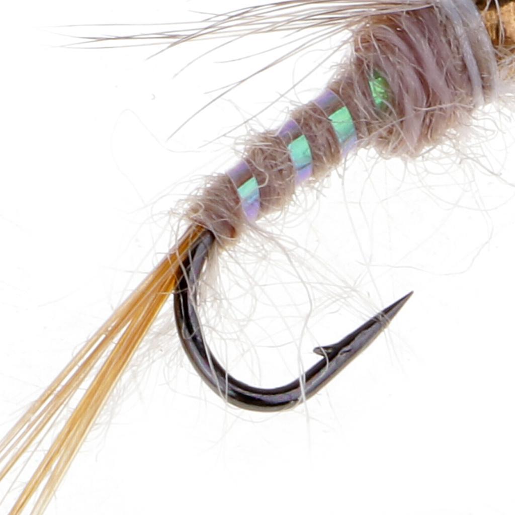 Fly Fishing Trout Flies Ribbed Ear Trout Wet Fly - Nymph with Brass Bead Head - One Dozen Wet Flies