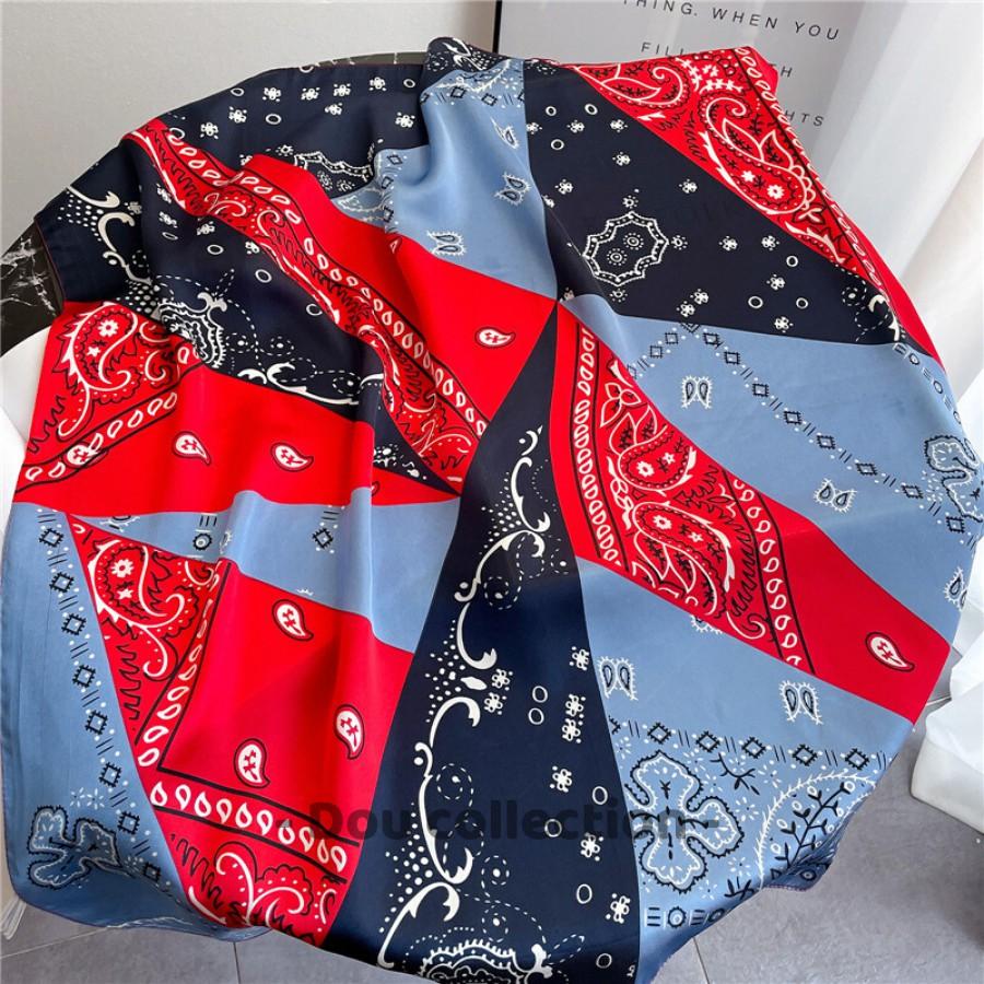 Khăn Turban Bandana EXO Cao Cấp Họa Tiết Tế Bào Đơn Phối Nhiều Màu Chất Lụa Chiffon - 70x70cm - Mã B010
