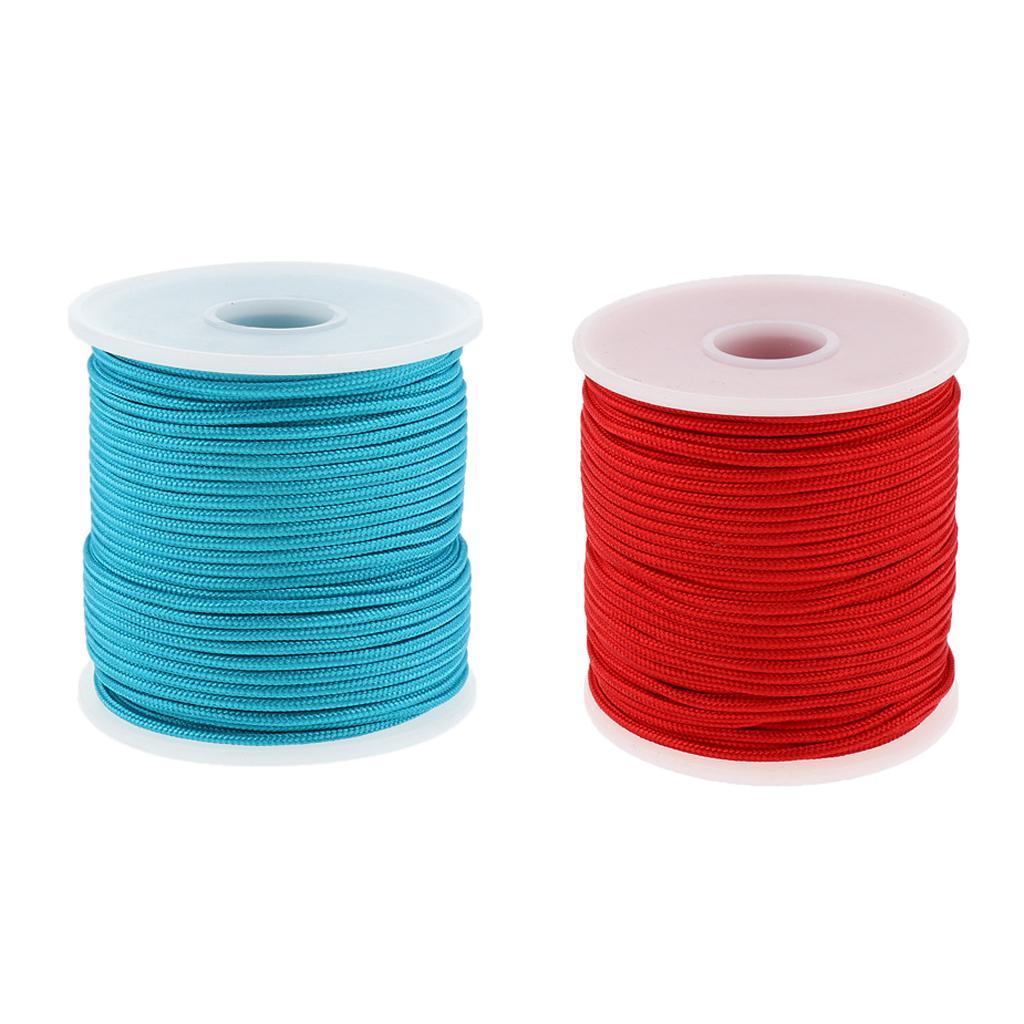 2 Pieces 2mm 50m Paracord Parachute Rope Cord Outdoor Camping Tent Guylines, Hiking Travel Hunting Survival