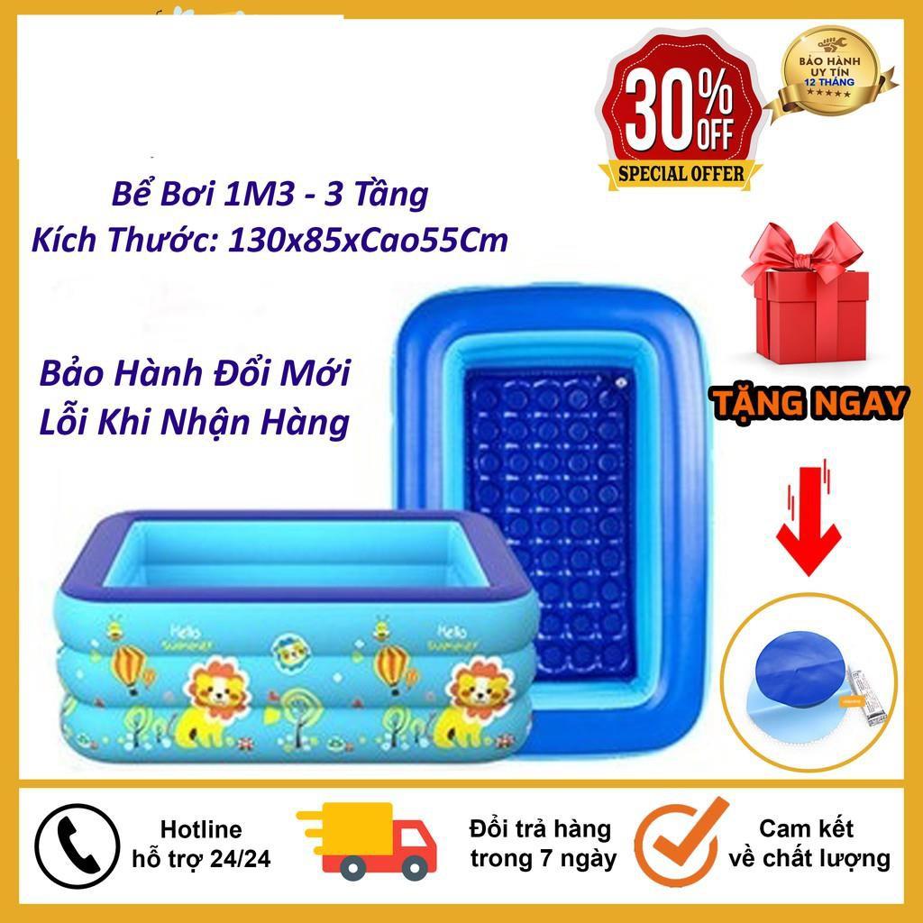 Bể Bơi Phao Kích Thước 1M3 3 Tầng Cho Bé, Hàng Loại 1 Có Đáy Chống Trượt, An Toàn Khi Sử Dụng