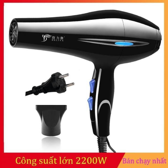 Máy sấy tóc Deliya công suất 2200W 3 chiều nóng, vừa, mát với 2 mức nhiệt độ - Tặng kèm 5 món phụ kiện z