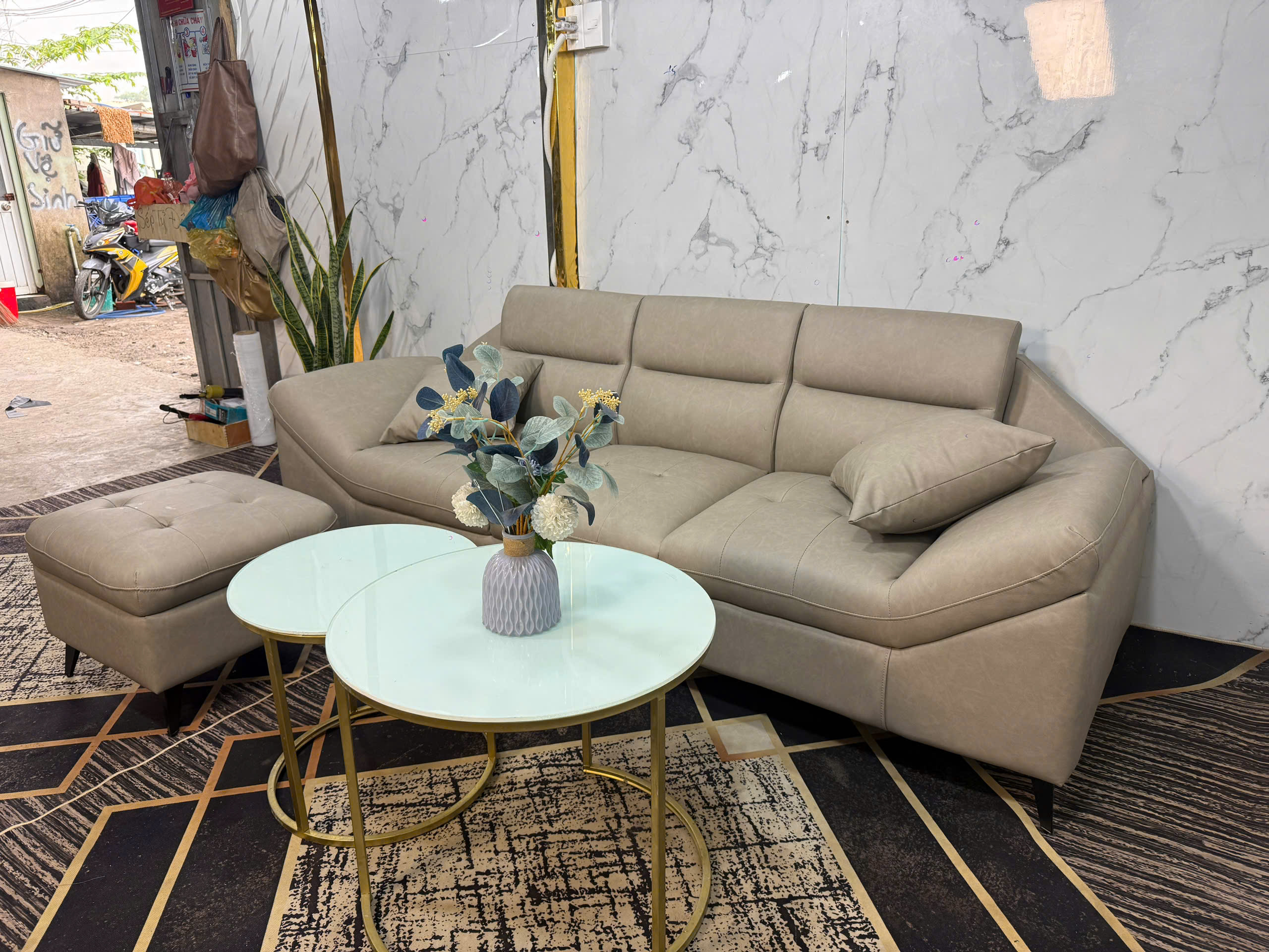 Sofa băng thuyền Tundo kèm đôn và bàn