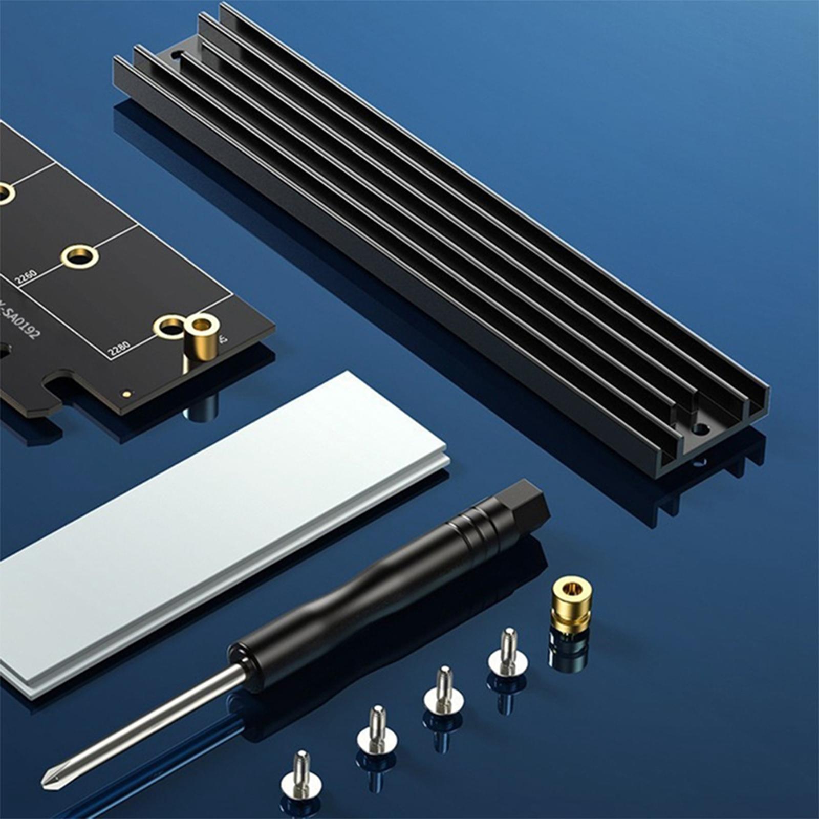 Low Profile PCIe 4.0 x4 to M.2 Expansion Card for M.2 SSD with Heatsink
