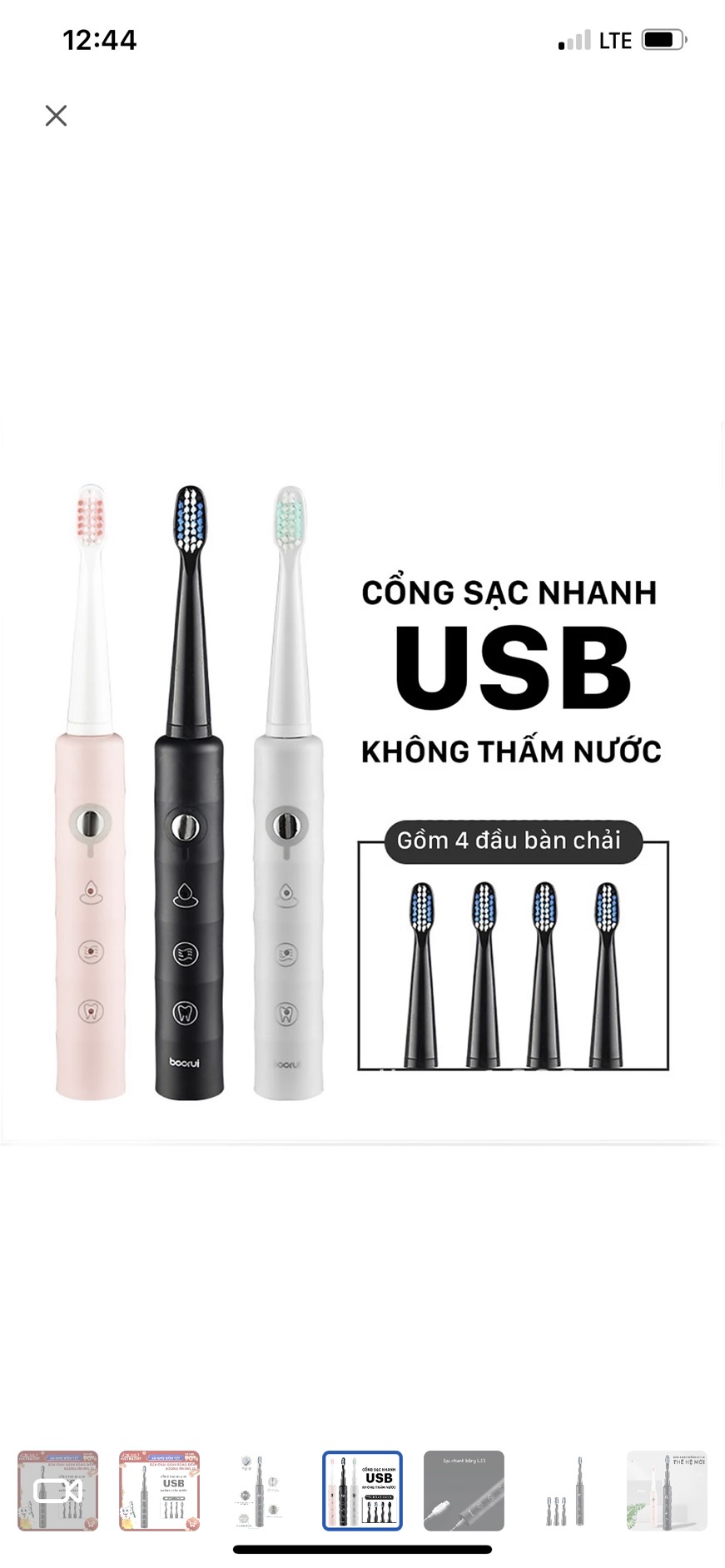 Bàn chải điện sạc USB Bàn chải đánh răng điện tự động 6 chế độ cao cấp chống nươc